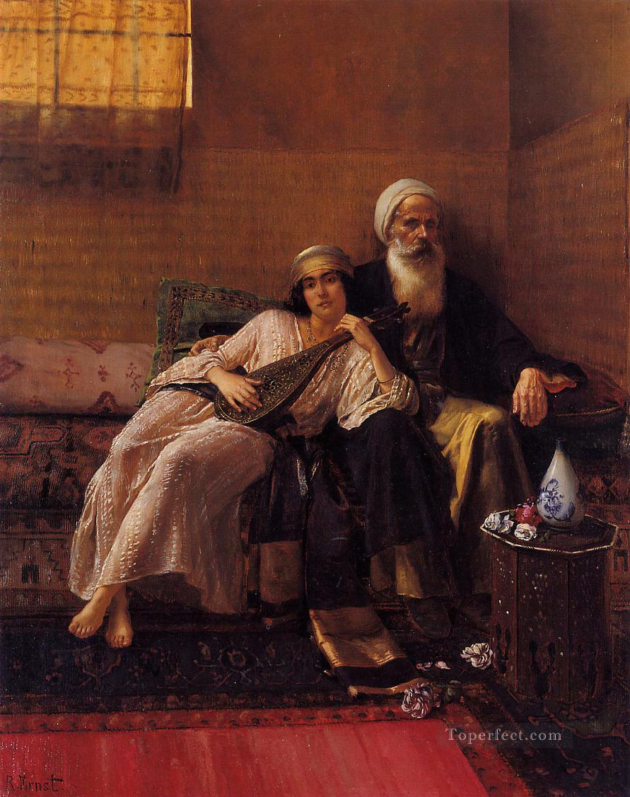 音楽家アラビアの画家ルドルフ・エルンスト油絵